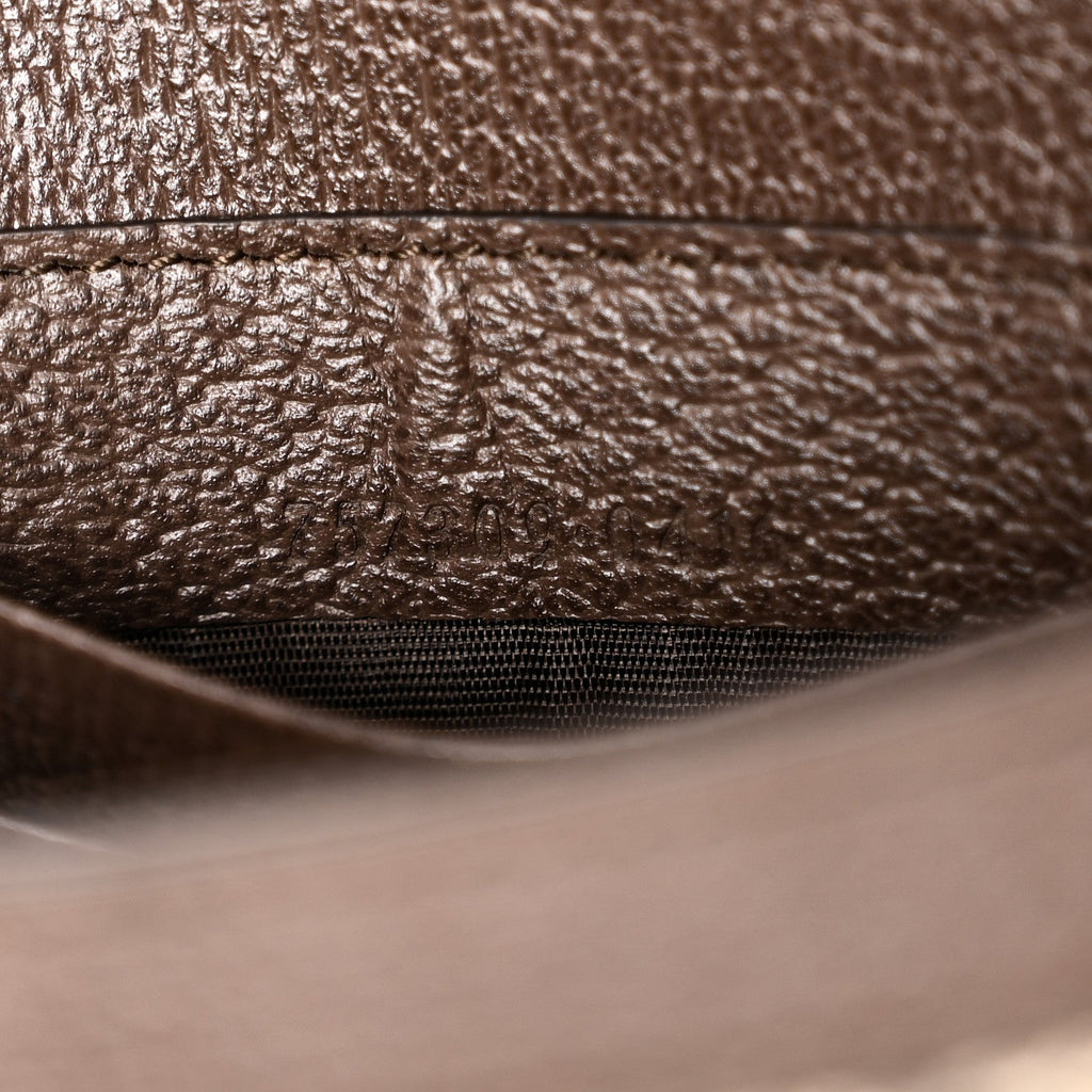 GG Supreme Monogram Textured Dollar Calfskin Web Mini Ophidia Flap Shoulder Bag Beige Ebony New Acero