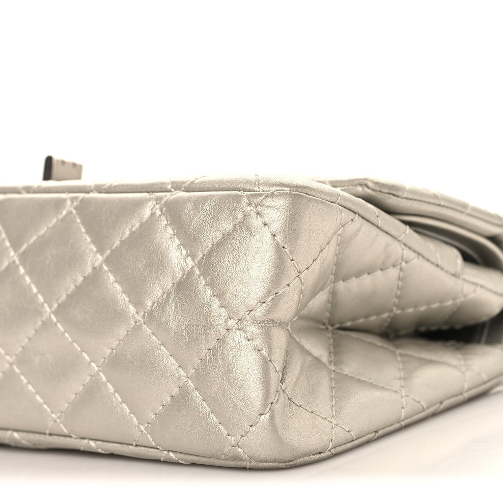 Metallic Lambskin Quilted 2.55 Reissue 225 Flap Silver