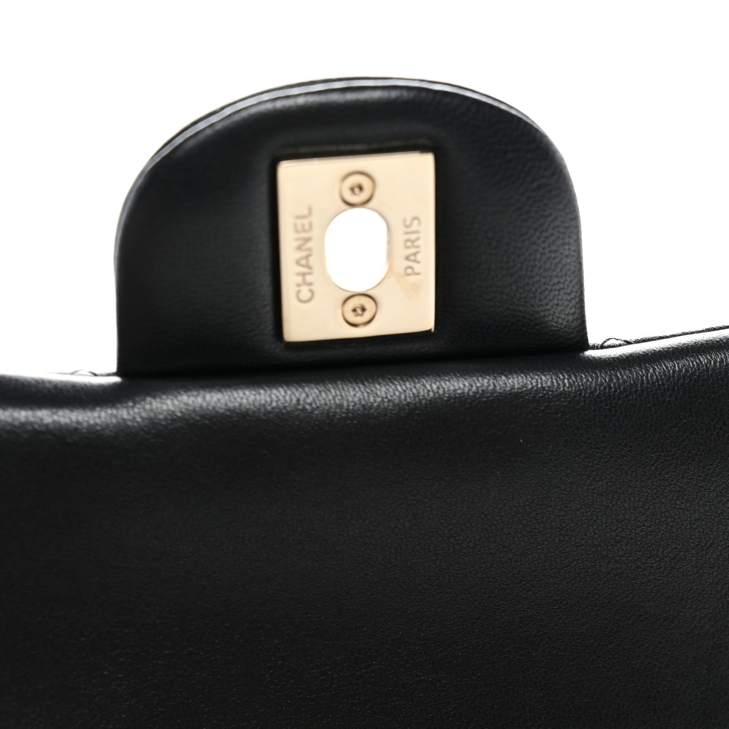 Lambskin Quilted Mini Rectangular Flap Black