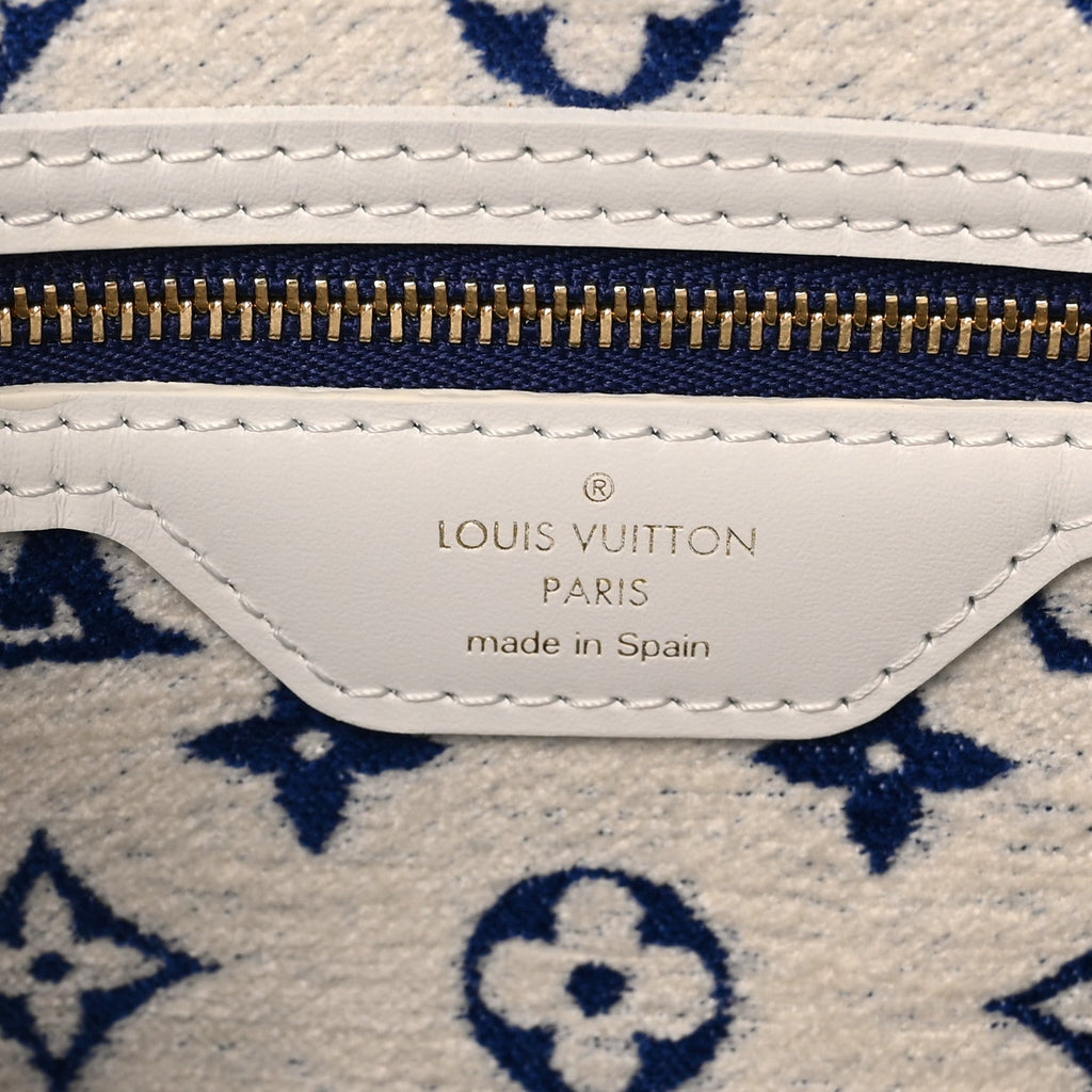 Jacquard Velvet Monogram LV Match Neverfull MM Bleu