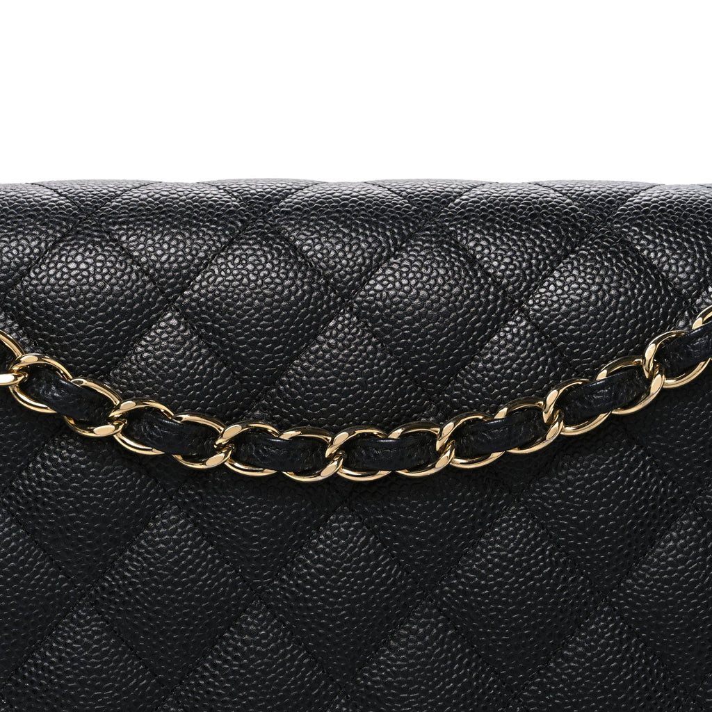 Caviar Quilted Maxi Double Flap Black