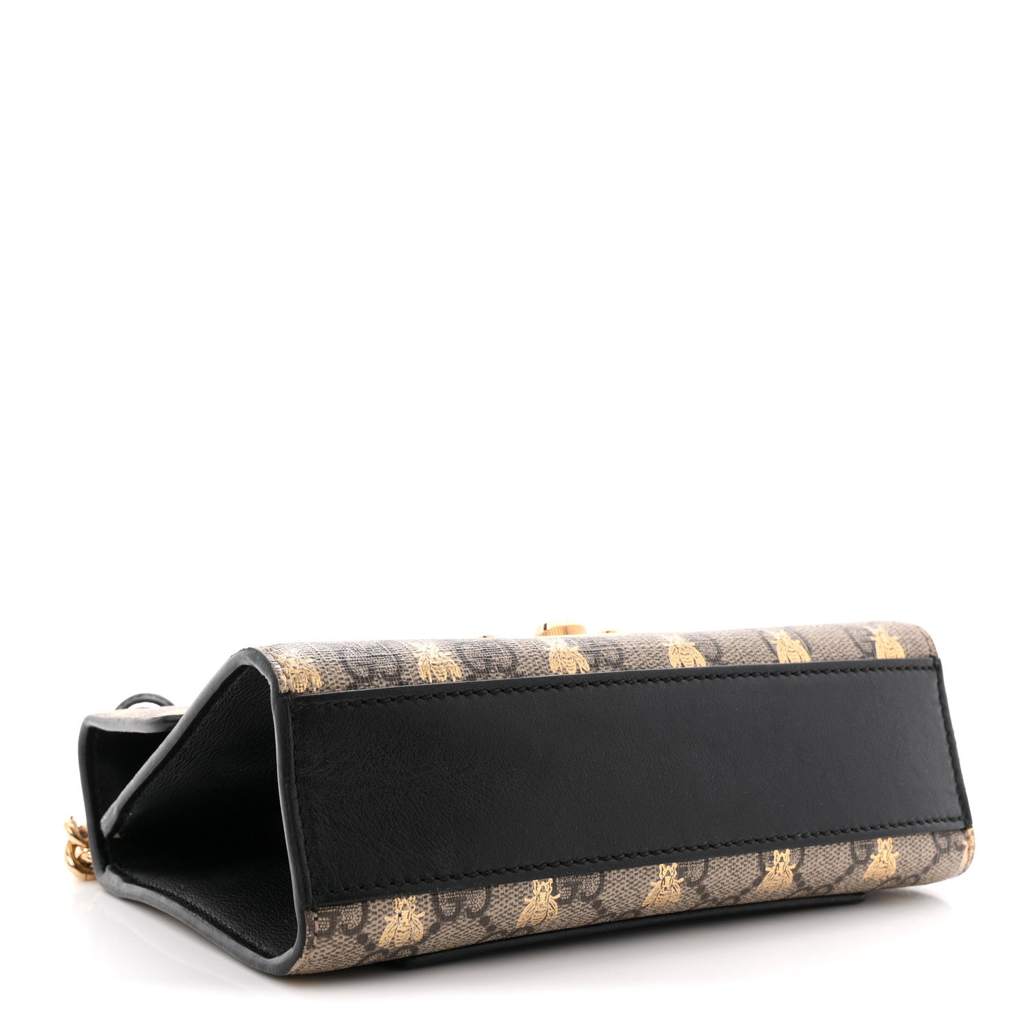 GG Supreme Monogram Bees Small Padlock Shoulder Bag Black