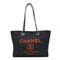 Denim Small Deauville Tote Blue Orange