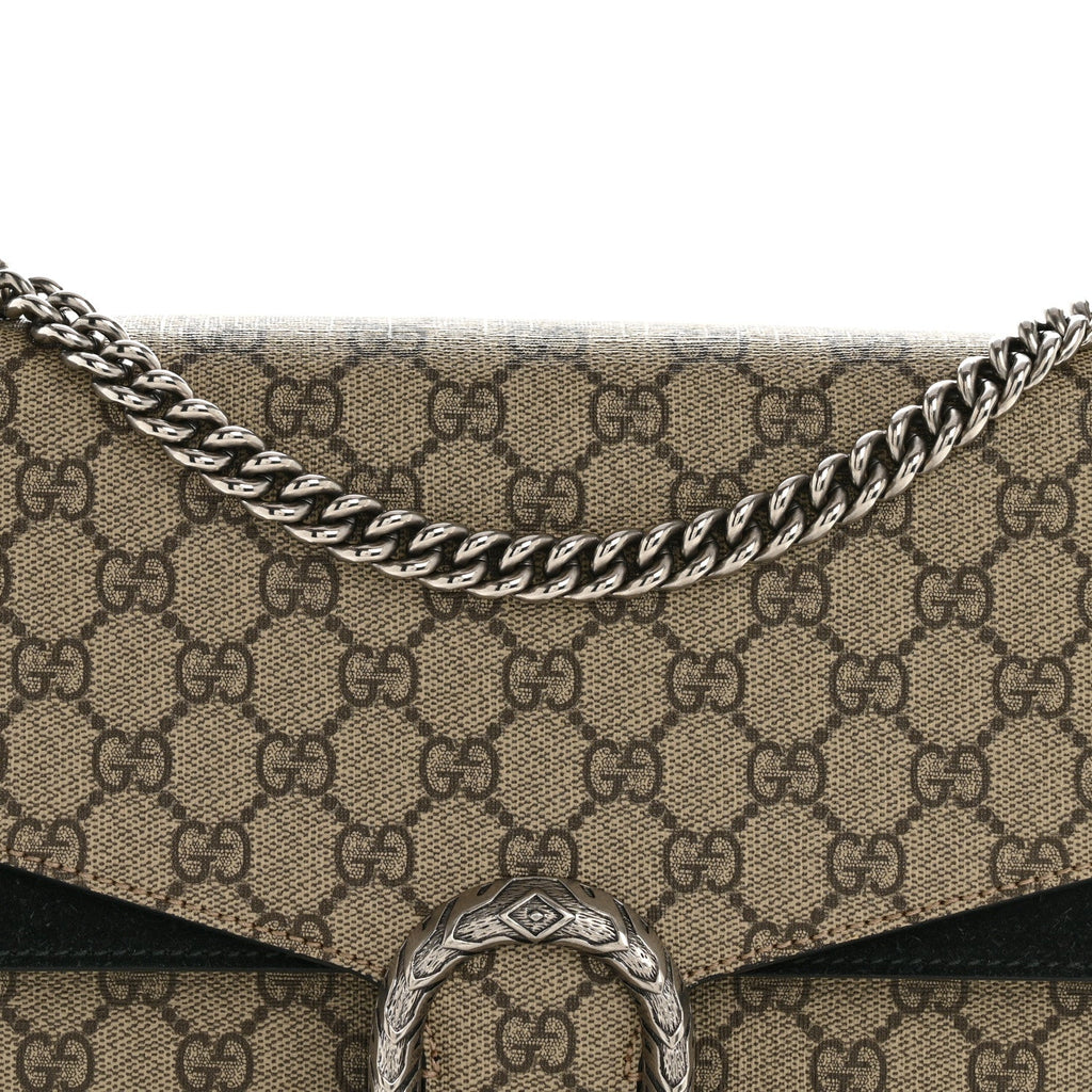 GG Supreme Monogram Medium Dionysus Shoulder Bag Black