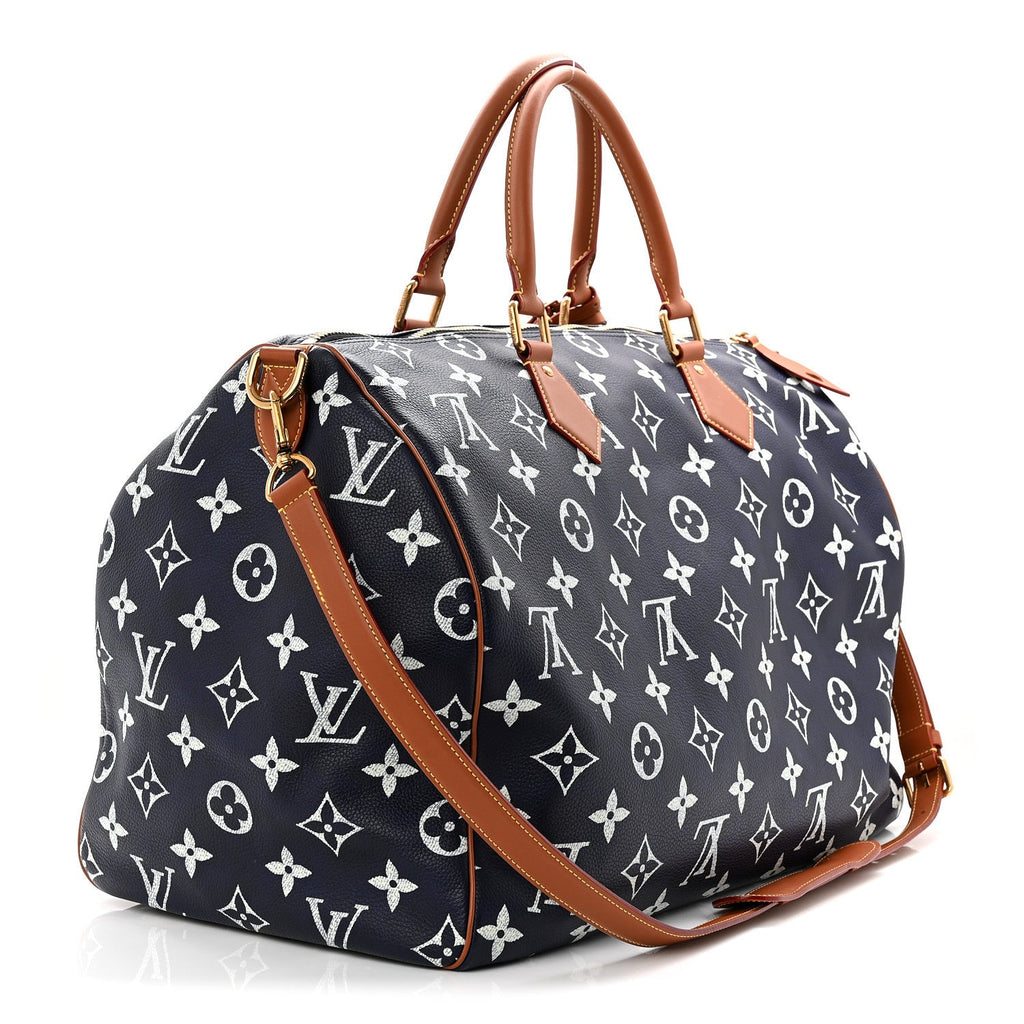 Calfskin Monogram Speedy P9 Bandouliere 50 Indigo