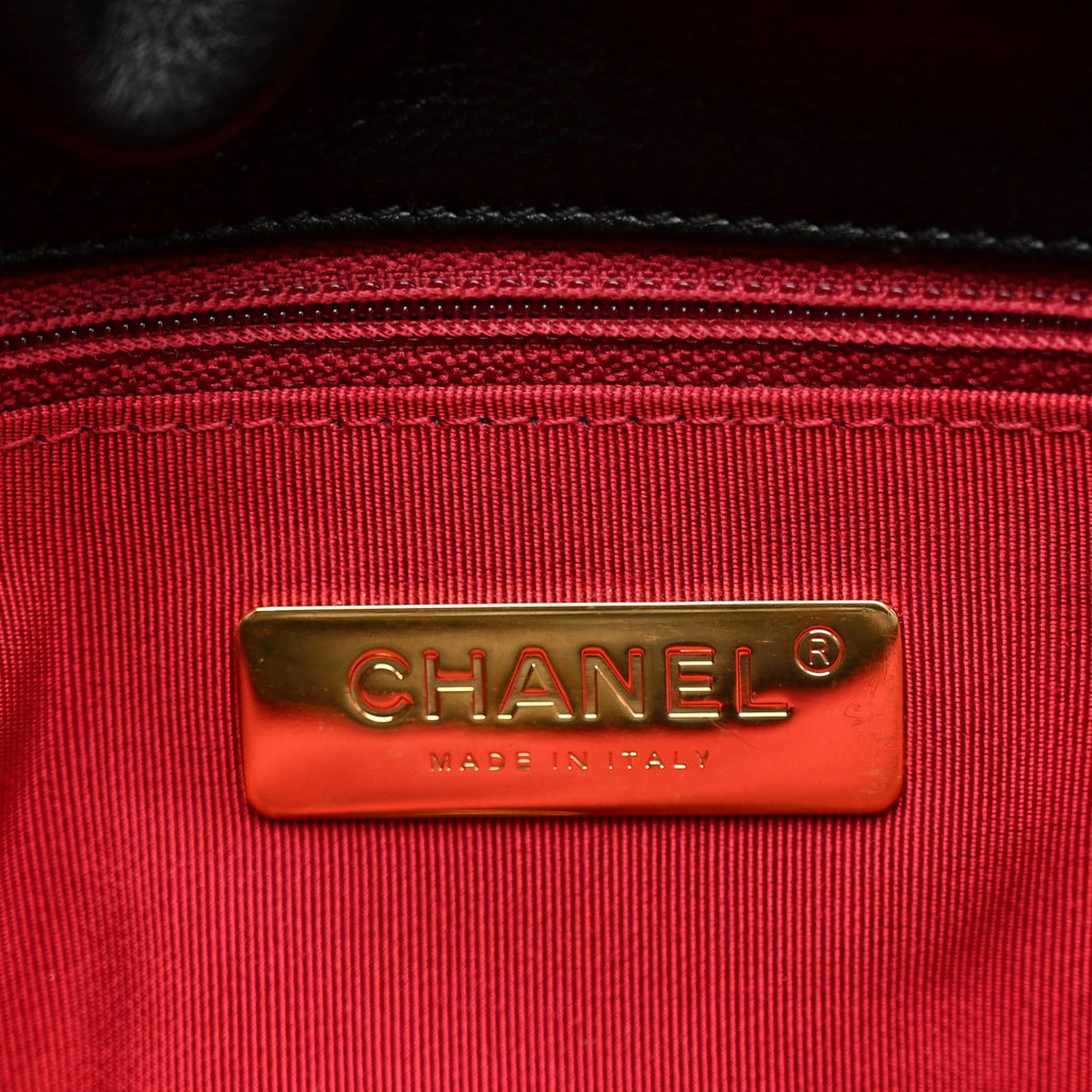 Goatskin Quilted Medium Chanel 19 Flap Black