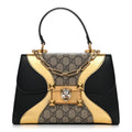 GG Supreme Monogram Small Osiride Top Handle Bag Black Gold