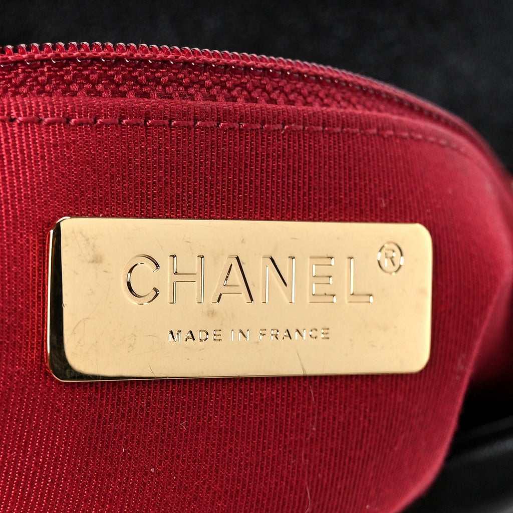 Goatskin Quilted Large Chanel 19 Flap Black