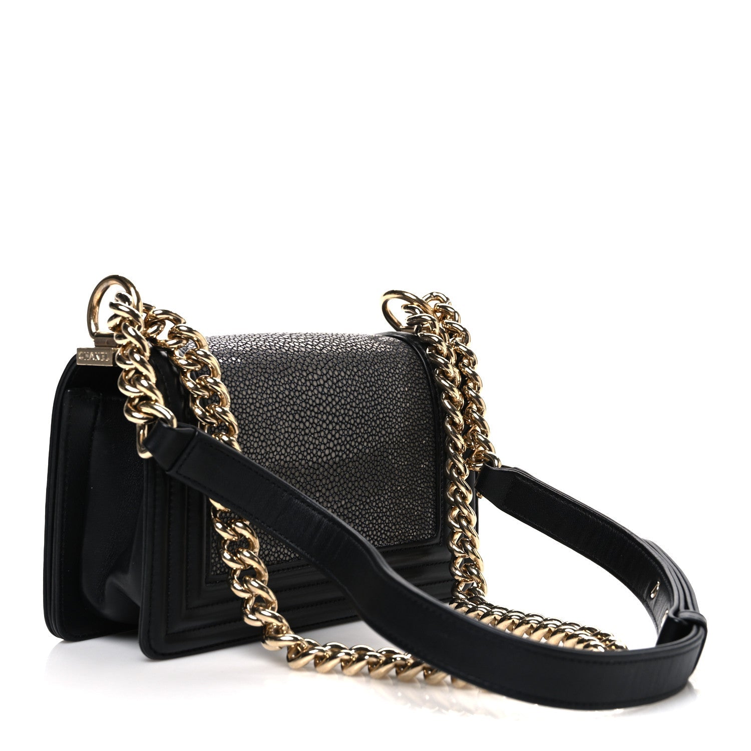 Galuchat Stingray Small Boy Flap Black