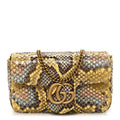 Snakeskin Matelasse GG Marmont Shoulder Bag Green Multicolor