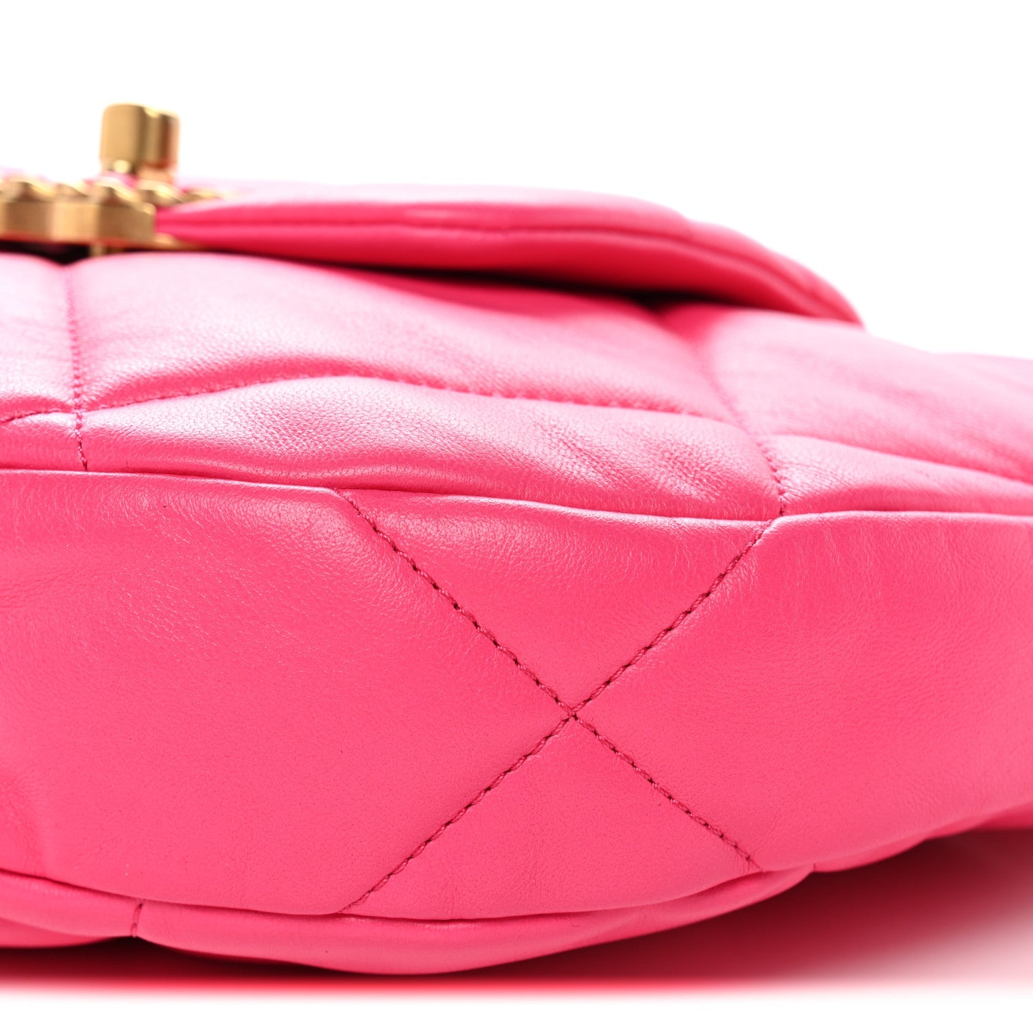 Lambskin Quilted Chanel 19 Hobo Pink