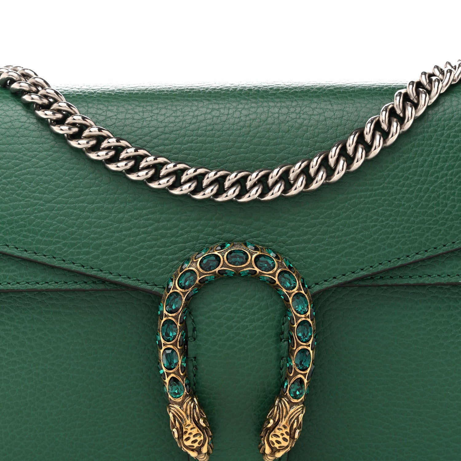 Dollar Calfskin Crystal Small Dionysus Shoulder Bag Emerald