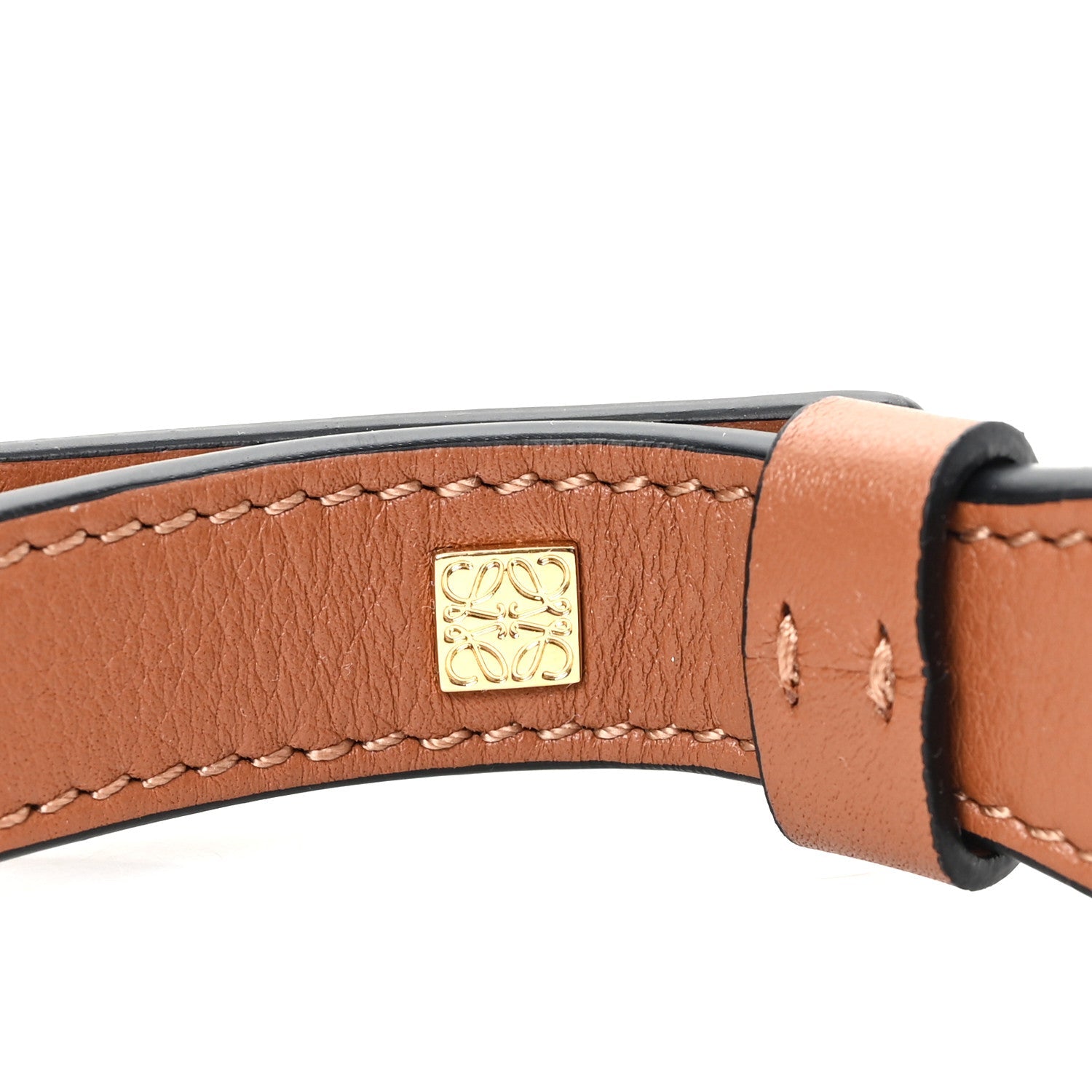 Calfskin Branded Short Strap Tan