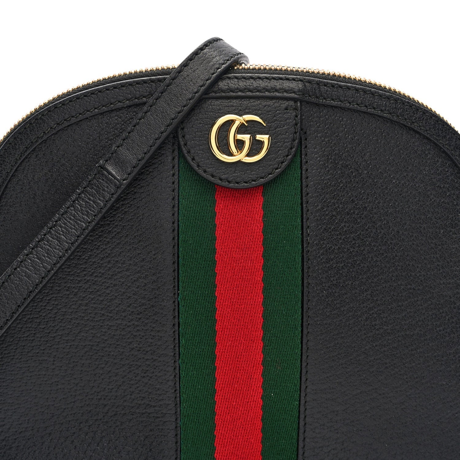 Calfskin GG Web Small Ophidia Dome Shoulder Bag Black