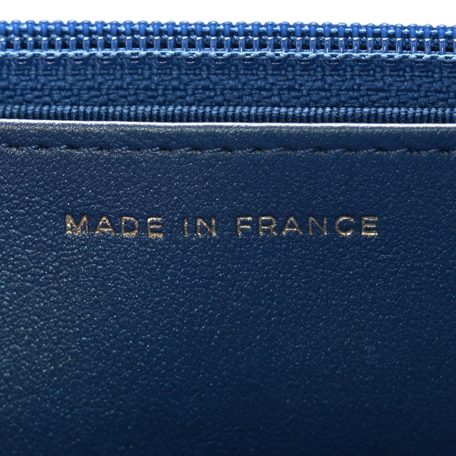 Iridescent Caviar Quilted Wallet on Chain WOC Dark Blue