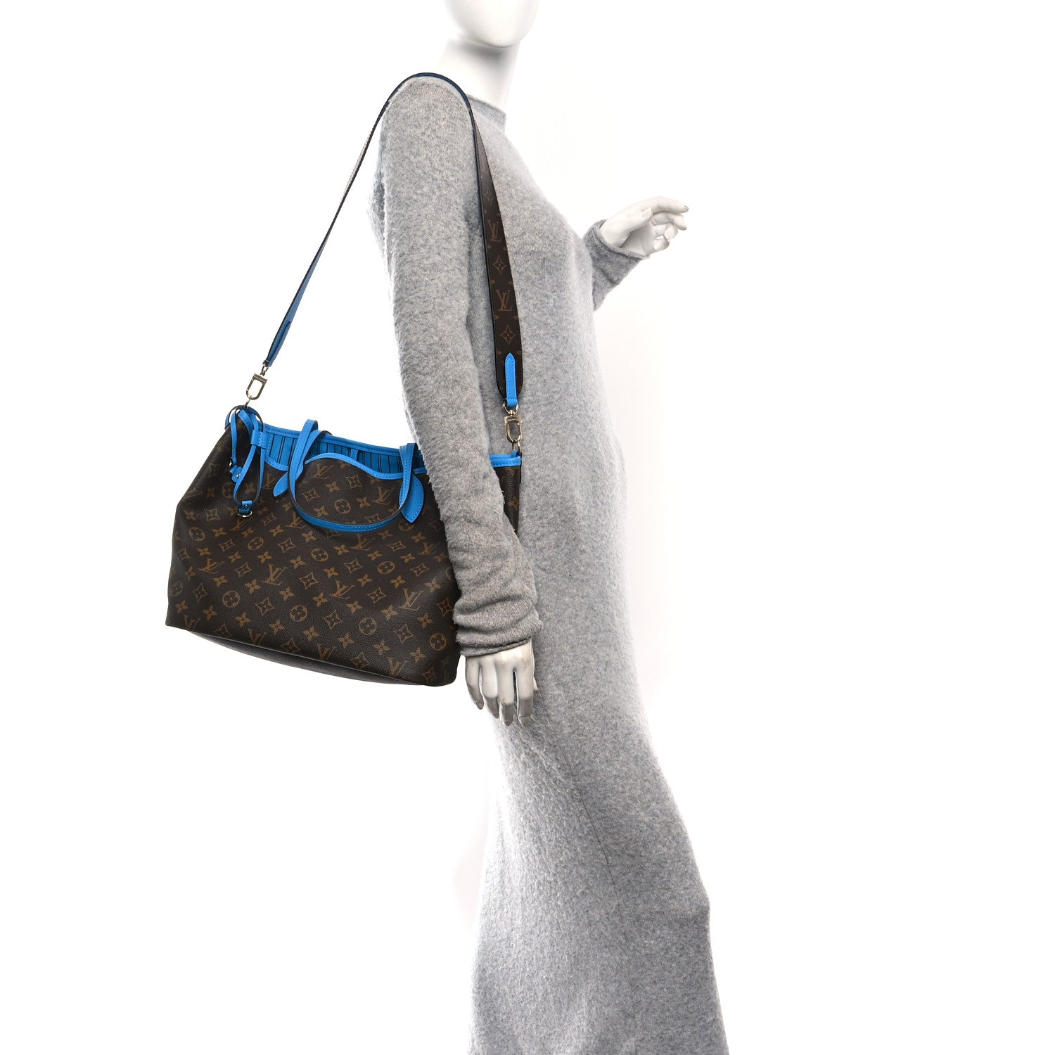 Monogram Inside Out Neverfull Bandouliere MM Gaston Blue