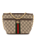 GG Supreme Monogram Web Ophidia Chain Shoulder Bag Brown