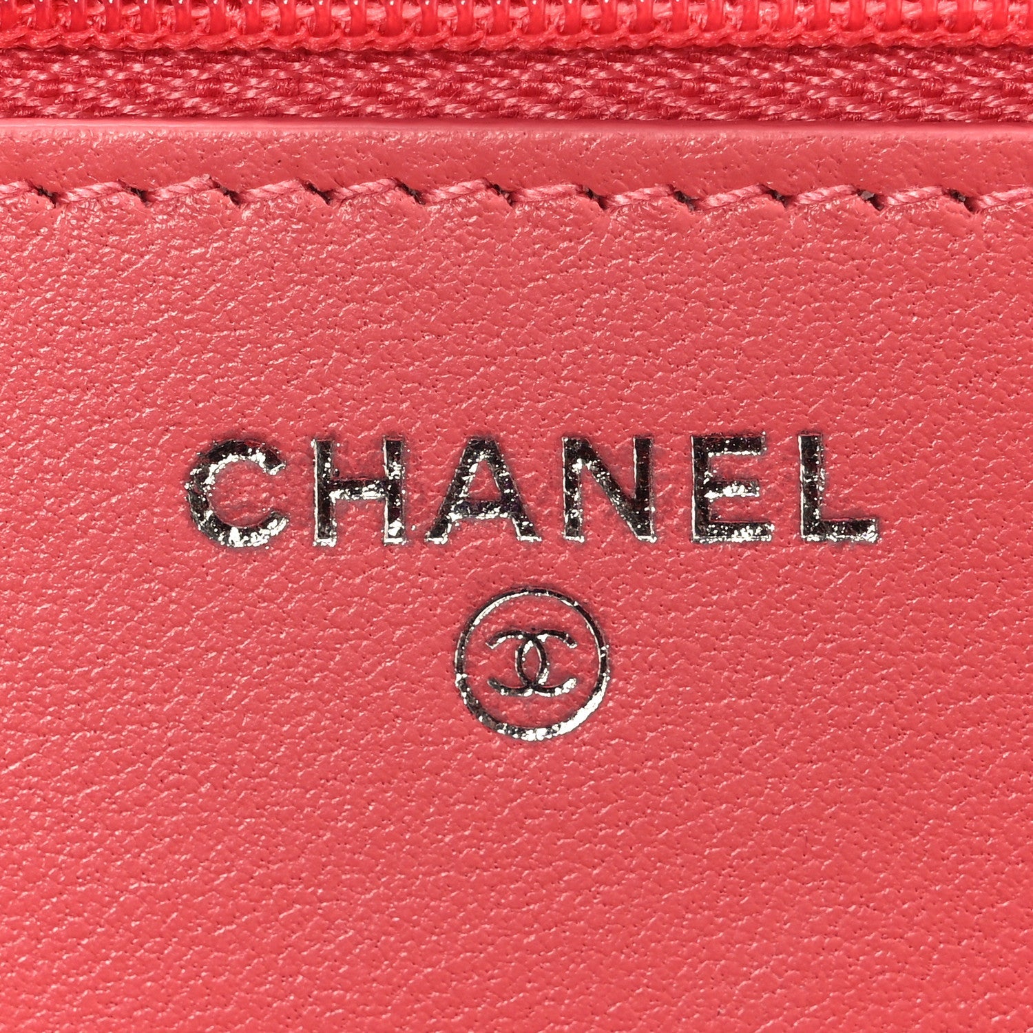 Lambskin Quilted Wallet On Chain WOC Pink