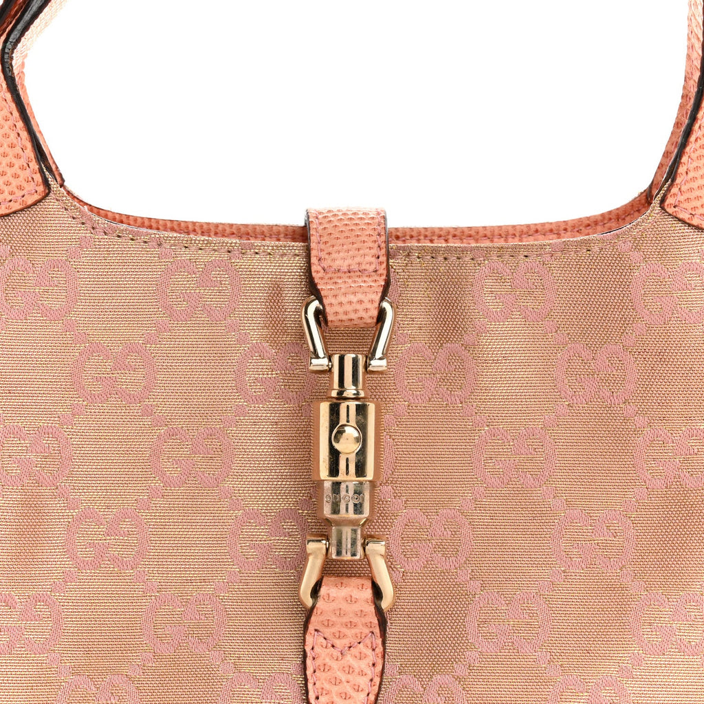 Metallic Monogram Lizard Jackie O Hobo Pink